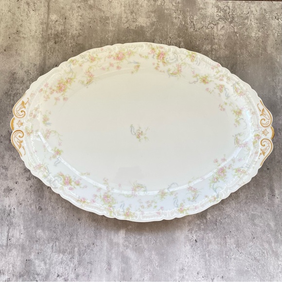 Vtg Haviland France Limoges Schleiger 57 Floral Oval Platter Serving Dish c1931 - Picture 2 of 8